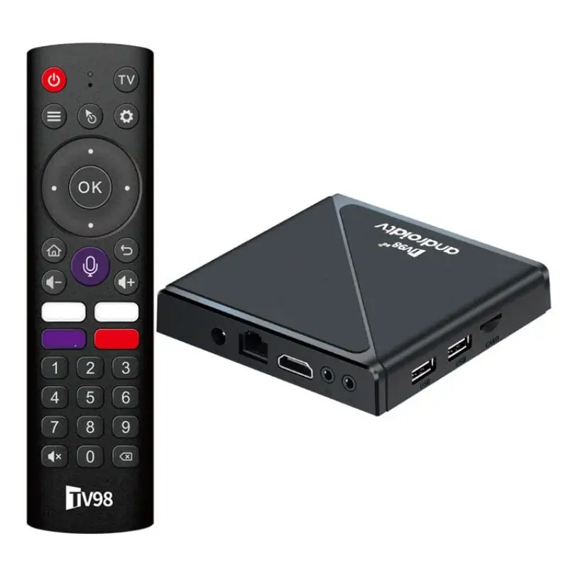 Android 14 TV Box 8K Set Top Box Allwinner H313 HD 4K Quad Core 5G Dual Wifi BT5.0 Support Smart Voice control Remote Control