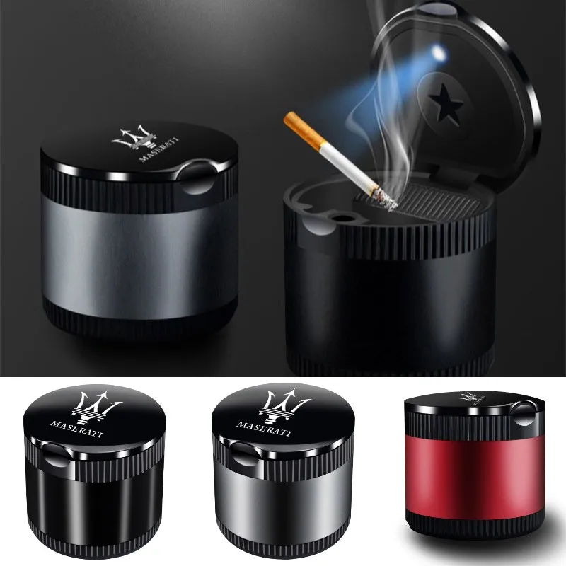 Cenicero de coche, caja porta cigarrillos para Maserati Granturismo Levante Ghibli Gran GC Cabrio GT Quattroporte Coupe, accesorios para automóviles