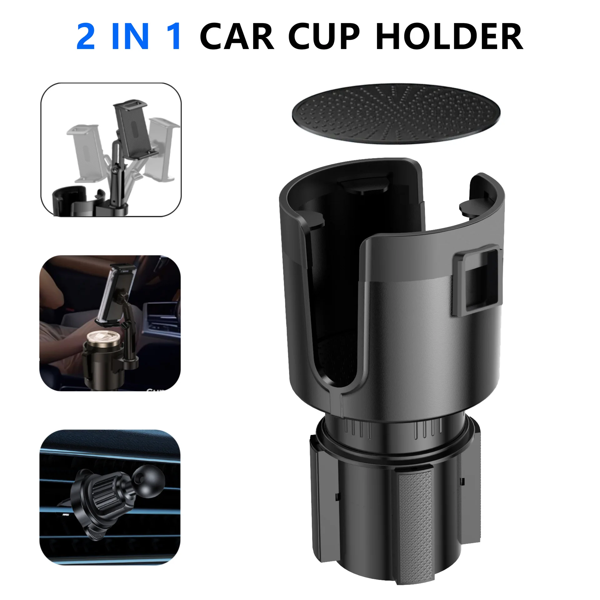 

Car Cup Holder Mount Expander with Car Cell Phone Holder 360 Rotation Cup Holder Expander Smartphone Auto Interior Accessories