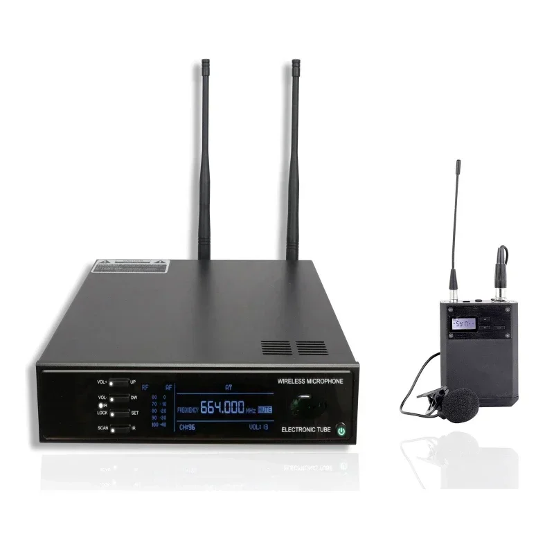 ไมโครโฟนไร้สายแบบช่องเดียว QS-10a ราคาประหยัด ระบบกระจายสัญญาณแบบ True Diversity สำหรับการร้องเพลง