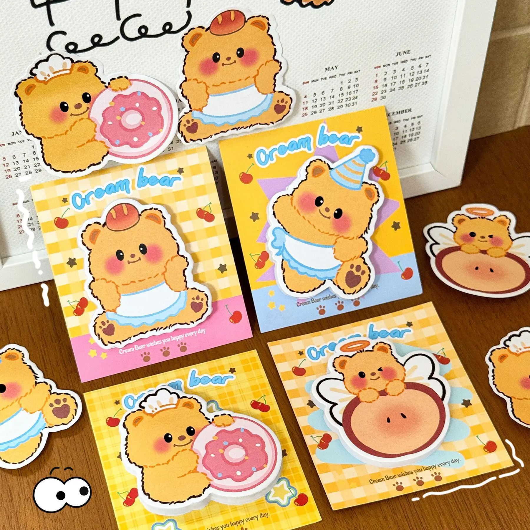 4pcs/lot Creative Creamy Bear Sticky Students' Alien Message Notepad High-Pretty N-Time Post Stationery Gift Stationary