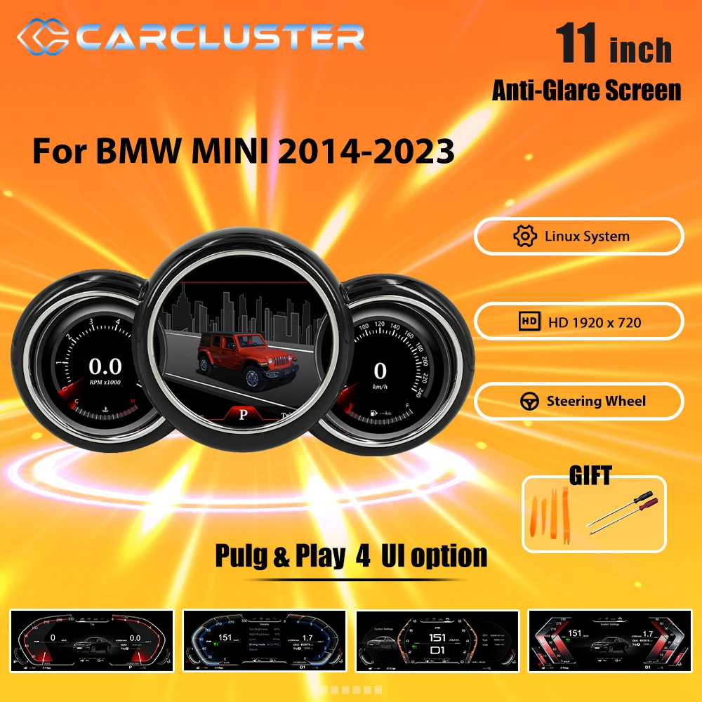 Prelingcar 11 Inch Digital Dashboard For BMW MINI 2014-2023 Years Car Lcd Panel Speedometer Virtual Cockpit