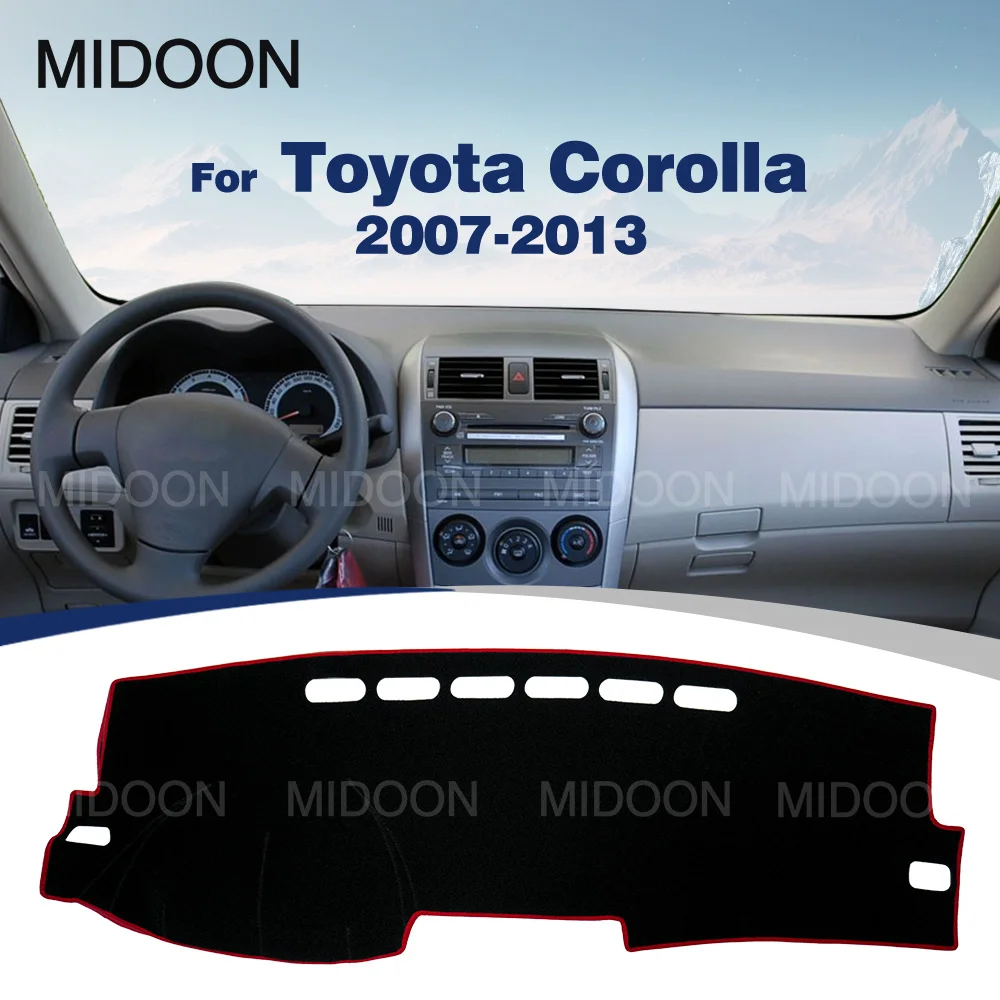 MIDOON Car Dashboard Cover For Toyota Corolla 2007-2013 Dash Mat Sun Shade Anti-UV Carpets Car Accessories