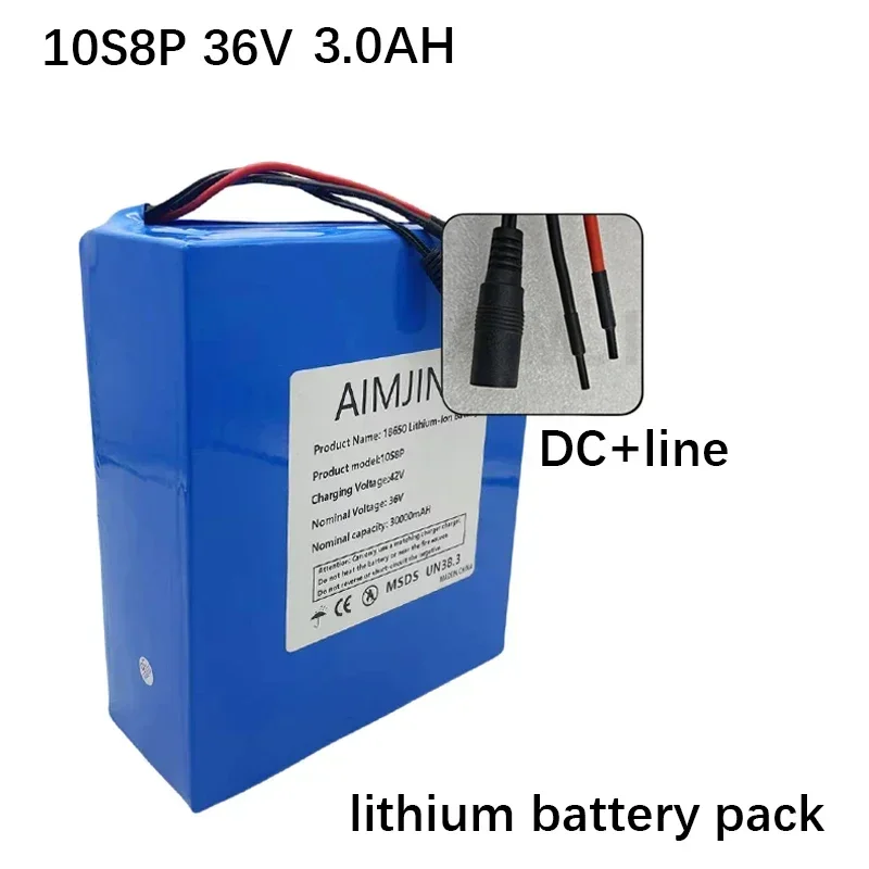 100% New High-capacity Battery 10S8P Lithium-ion Rechargeable Battery Pack 36V 30000mAh Suitable for Electric Scooter Battery