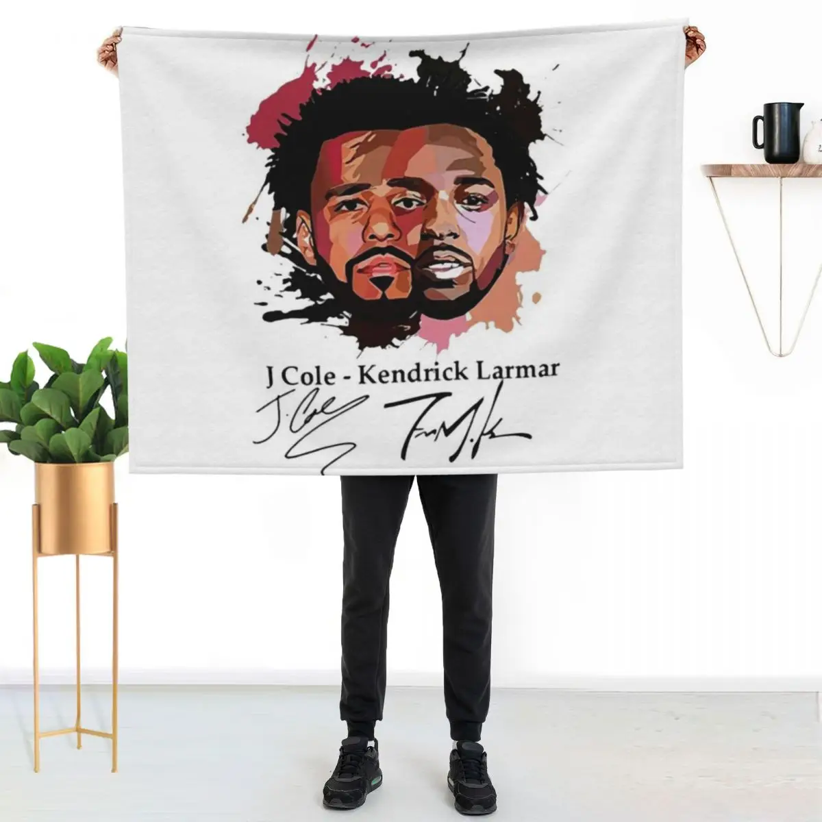 J. Cole x Kendrick Art Throw Blanket Decoratives halloween Sofa Throw Decorative Beds for winter Softest Blankets