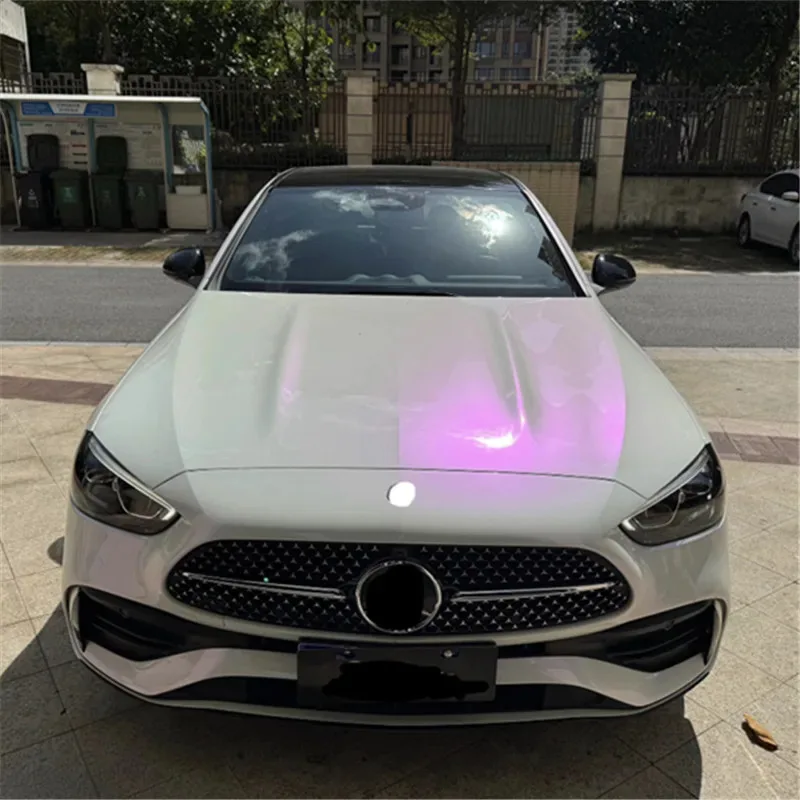 High Quality PET Pearls Turn White to Purple Color Changing Wrapping Film Color Change for Car Body