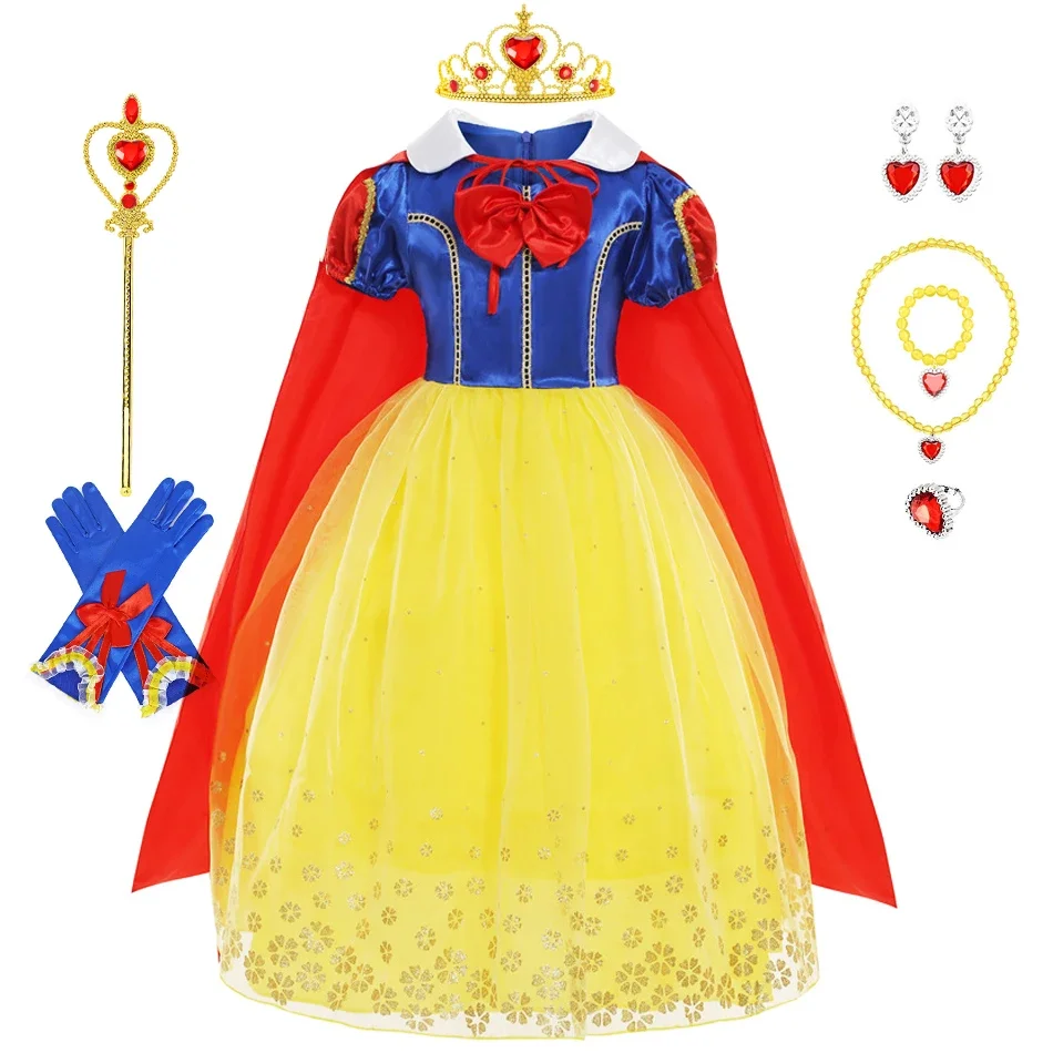 Snow White Dress for Girl Summer Princess Cosplay Dress Girls Costumes Halloween Christmas Party Outfits