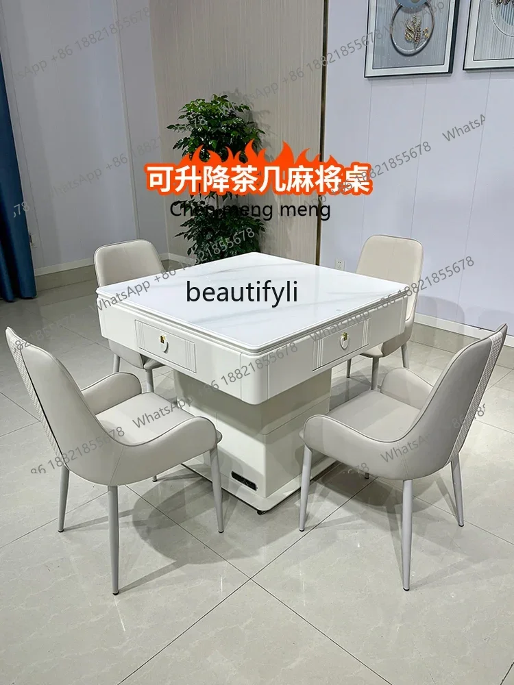 

X Современная подъемная электрическая машина для маджонга, простой журнальный столик, обеденный стол с двухтактным механизмом, встроенный стол для маджонга двойного назначения