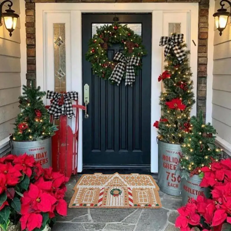 Christmas Doormat Indoor Floor Mat Non-Slip Outdoor Rug Holiday Decorations Christmas Decor For Home Kitchen Bathroom