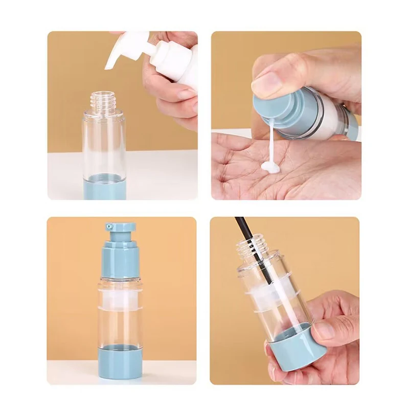 15/30/50ml Vacuum Spray Lotion Bottle Refillable Plastic Bottle Travel Portable Empty Container Care Makeup Tool