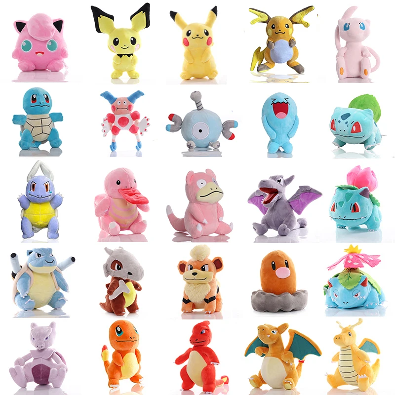 New Pokémon Aerodactyl Bulbasaur Lickitung Plush Toys Pokemon Charmander Pikachu Jigglypuff Squirtle Dolls Children's Room Decor