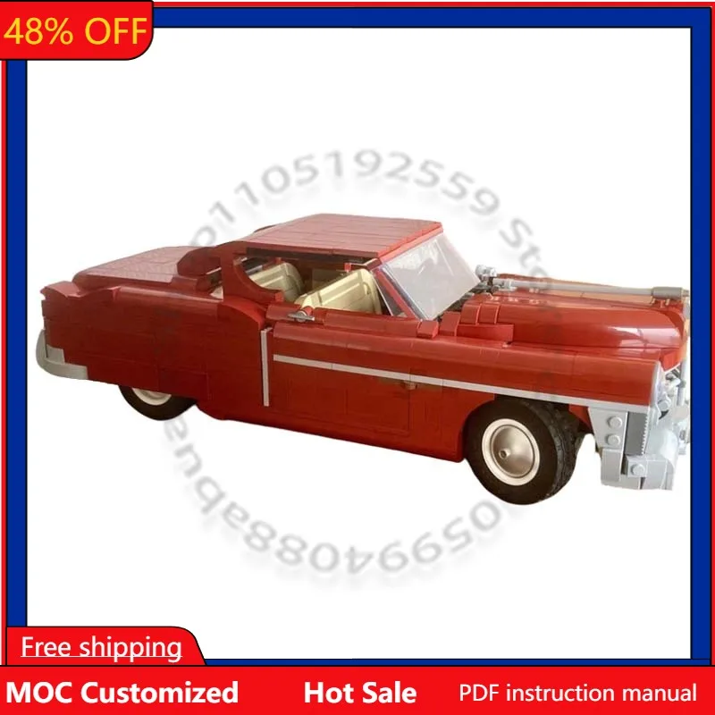 

Конструктор MOC «Гиперкар 1950 Coupe DeVille» (1160 деталей), модульная модель для самостоятельной сборки, креативный подарок для мальчиков на праздник