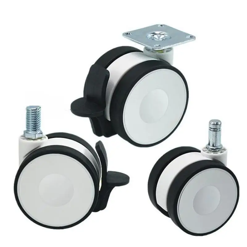 

4 Pcs/lot 2.5 Inch Silent TPR Size M8/10/11/12 And Flat Universal Brake Medical Beauty Instrument Caster/double Wheel