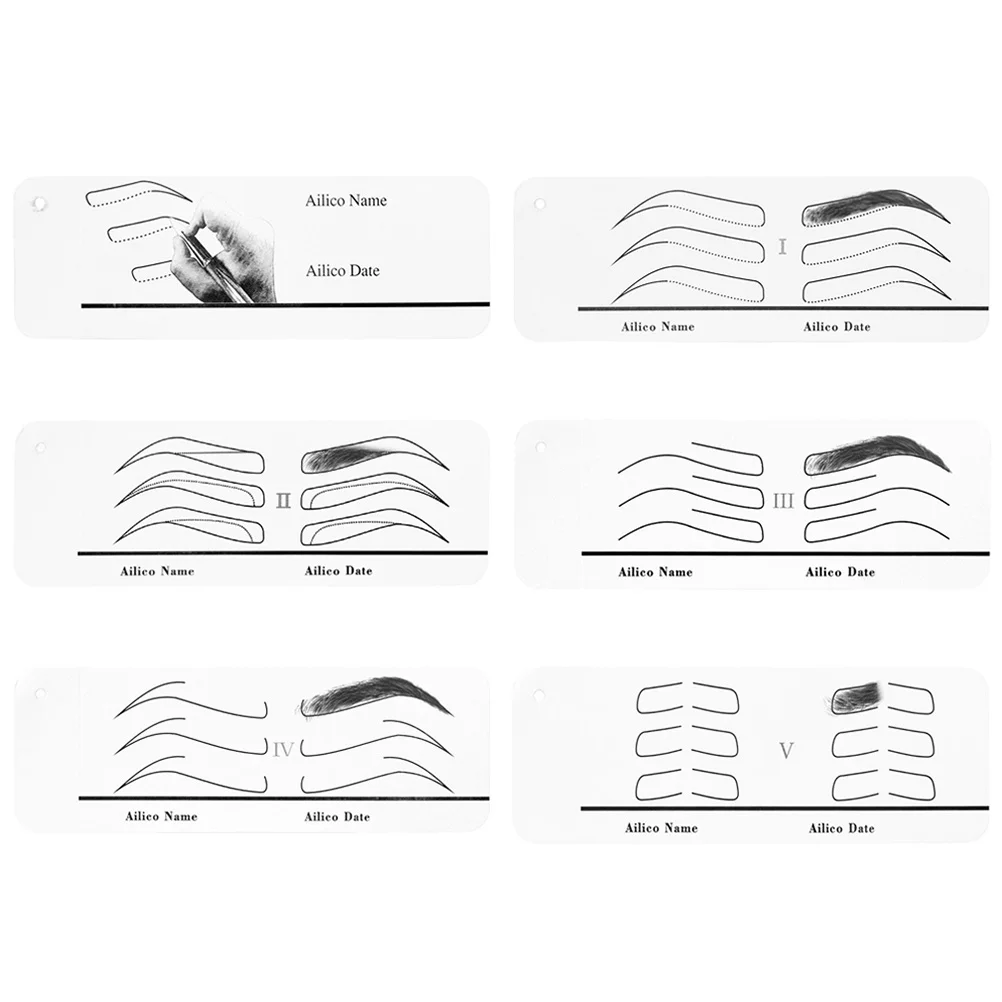 1 مجموعة الحاجب Stencil للنساء ورقة المهنية ماكياج تشكيل أداة دقيقة متناظرة الحاجب الرسم DIY الوشم دليل #3