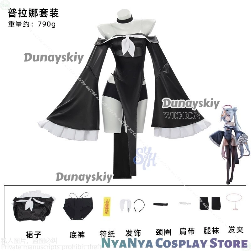 애니메이션 게임 블루 아카이브 코스프레 플라나 의상 할로윈 유니폼 역할 놀이 섹시한 수녀 복장 란제리 악마 잠옷 로리타 할로윈