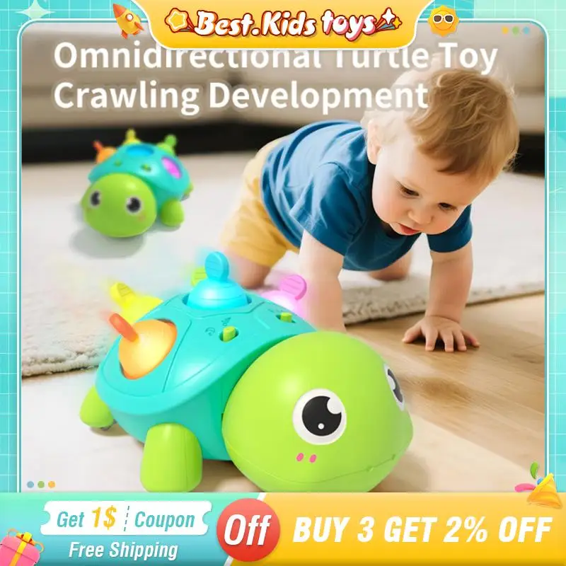 Baby Turtle Crawling Toys With Sound And Light Soothing Biting Chewing Learn Climb Educational Toys 0-18M Infant Toddler Gifts