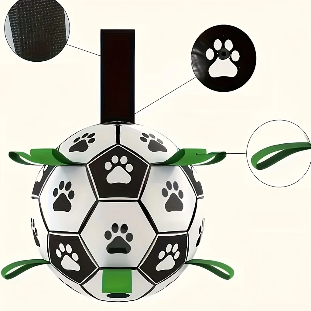Interactive Dog Soccer Ball, Bite Resistant Pet Football for Small Dogs & Puppies, Squeaky Training Toy for Indoor Outdoor Play view 5
