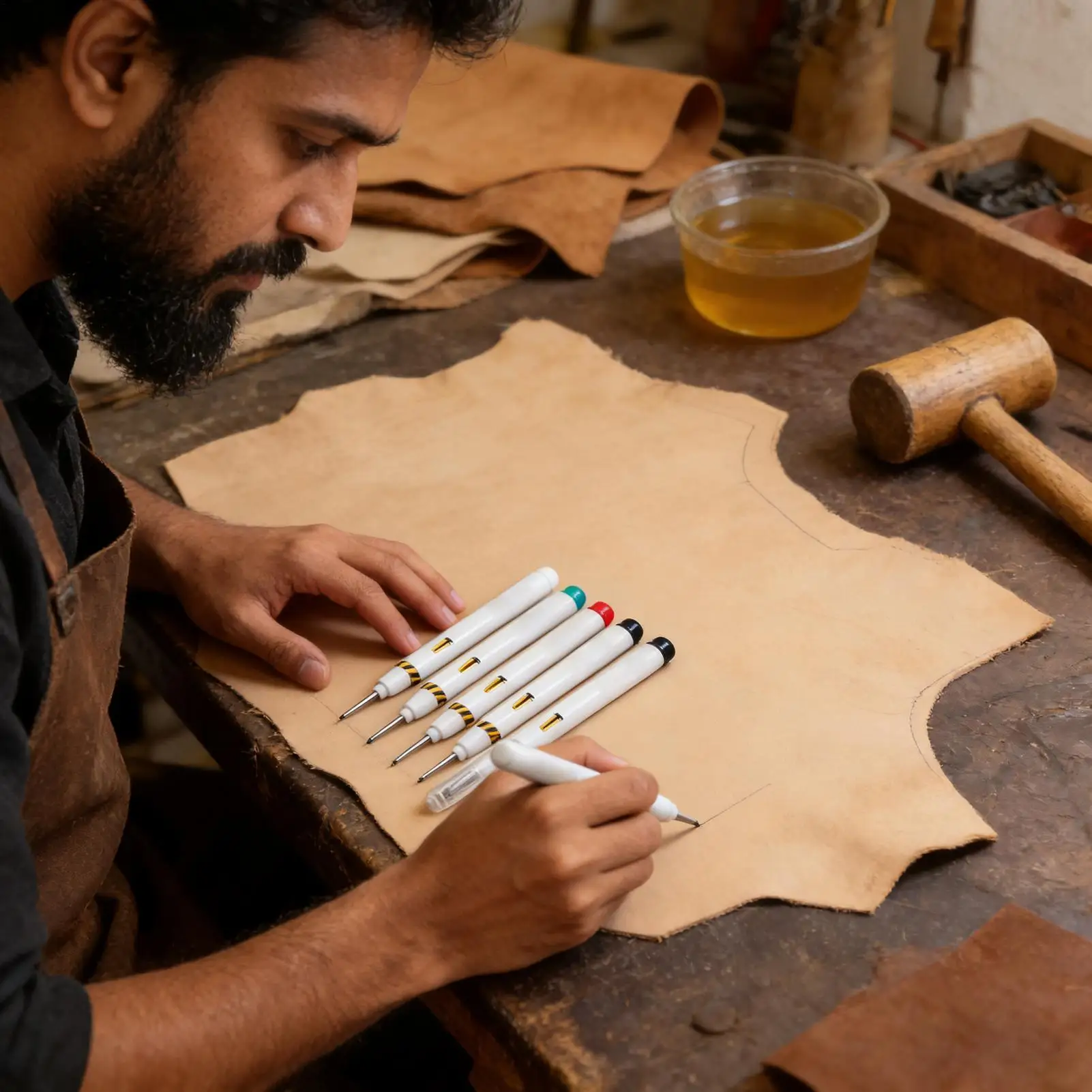 

Deep Hole Marker 20mm Waterproof Ink Pencil 5 Piece Colorful Waterproof Deep Reach Marker For Construction Builders Bathroom