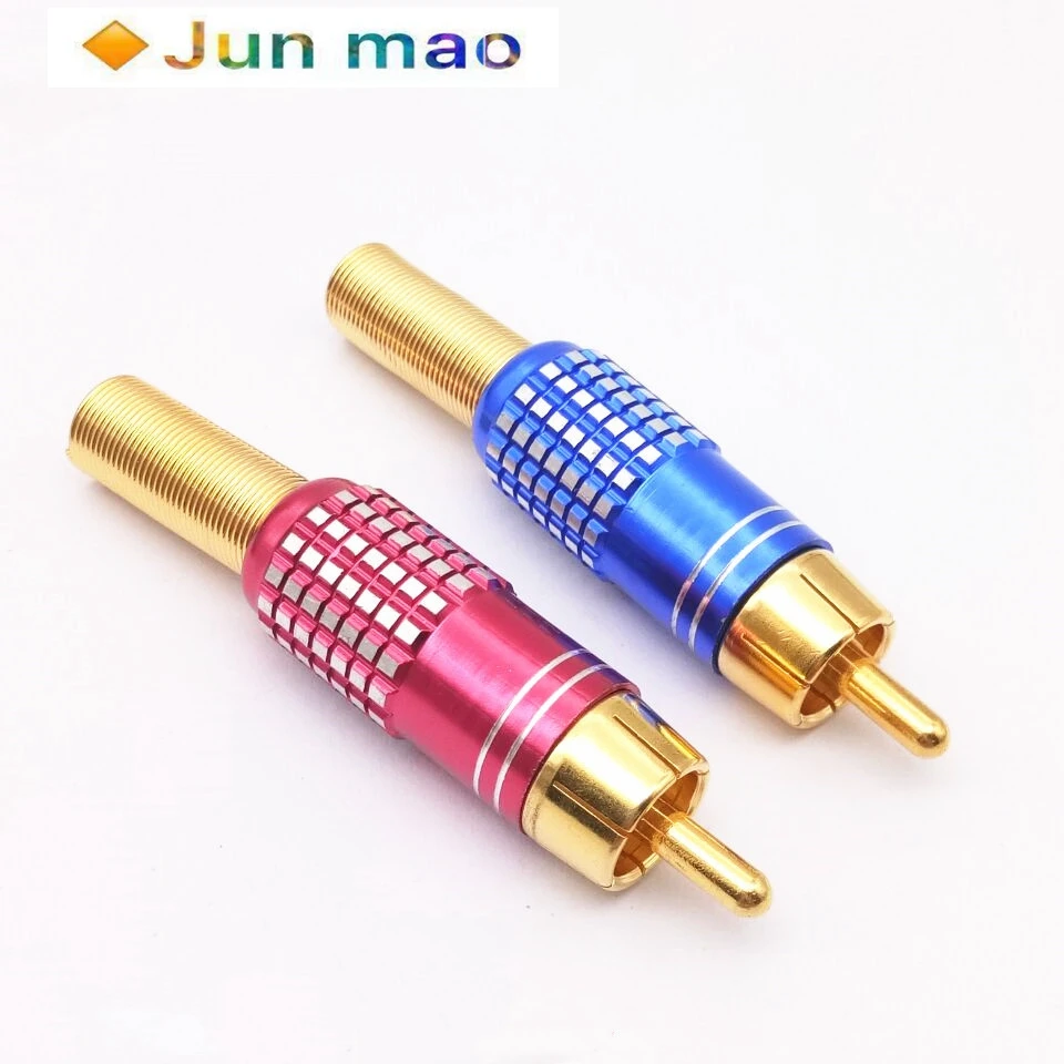 

1 pair Gold plated 270rca color plug welding head lotus plug lotus welding head audio and video connector AV lotus