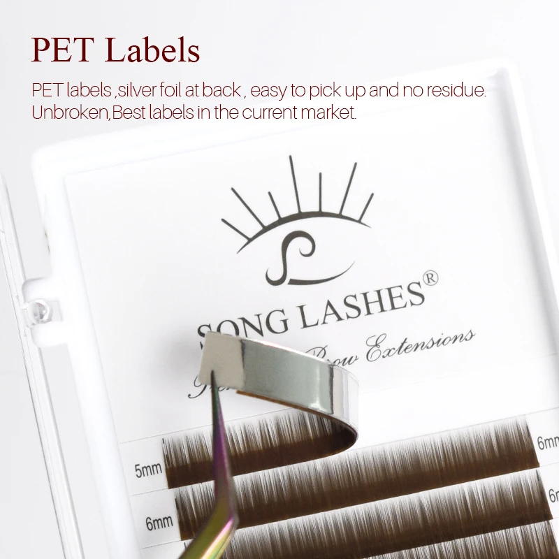 Song Lashes I Extensiones de cejas rizadas 12 líneas por pieza Material PBT coreano Varios colores Suaves y reenvenidos a los cabello humano