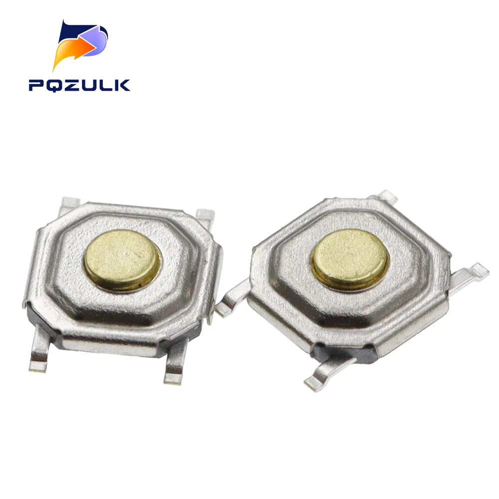 100 pz 4 x4x1.5mm SMD tattile pulsante Micro interruttore 4*4*1.5mm pulsante rame testa tasti pulsante 4Pin