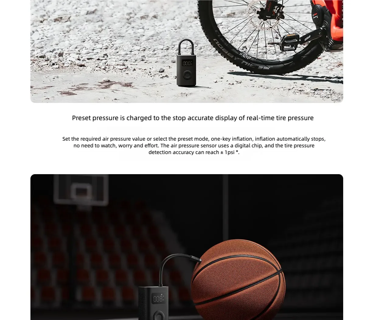 

Цифровой насос Mijia 2D для подкачки шин с предустановленными настройками, быстрой зарядкой Type-C, универсальный для автомобилей, мотоциклов и мячей, с LED-дисплеем