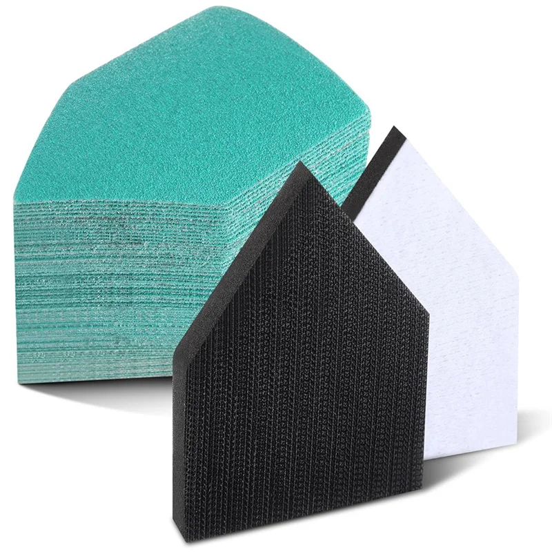 AB66-voor M-12 schuurmachines-80 stuks detailschuurmachine schuurpapier (80, 120, 150, 180, 240 korrel) en 2 schuurinterfacepads