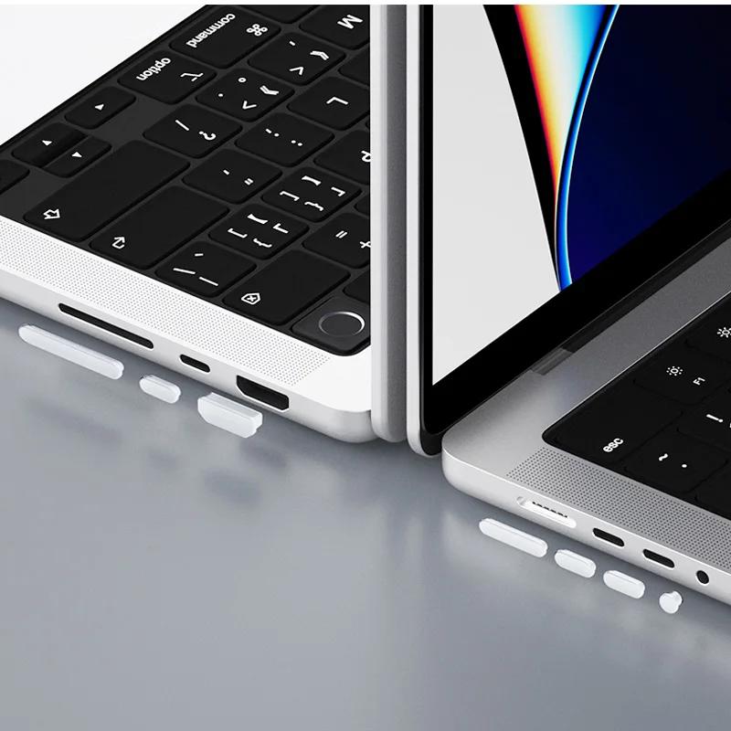 ProElife Lot De 21 Bouchons Anti-Poussière MacBook Pro 14" 16" M1 M2 - Silicone Noir