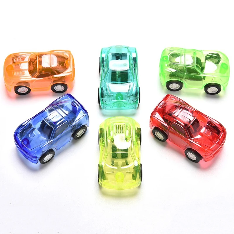 1-5pcs Baby Creative Mini Plastic Car Toy Car Set Cute Children Color Transparent Pull-back Car Model Game Toy Kindergarten Gift