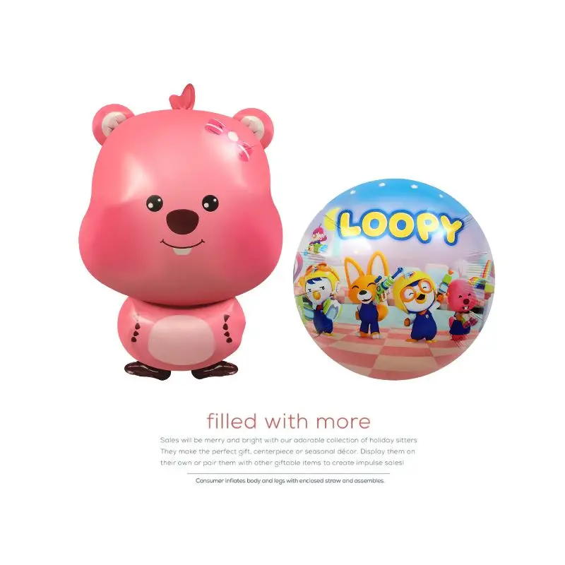 

Cartoon Pororo balloon children's birthday party decoration photo prop cute Loopy shaped aluminium foil balloon gift