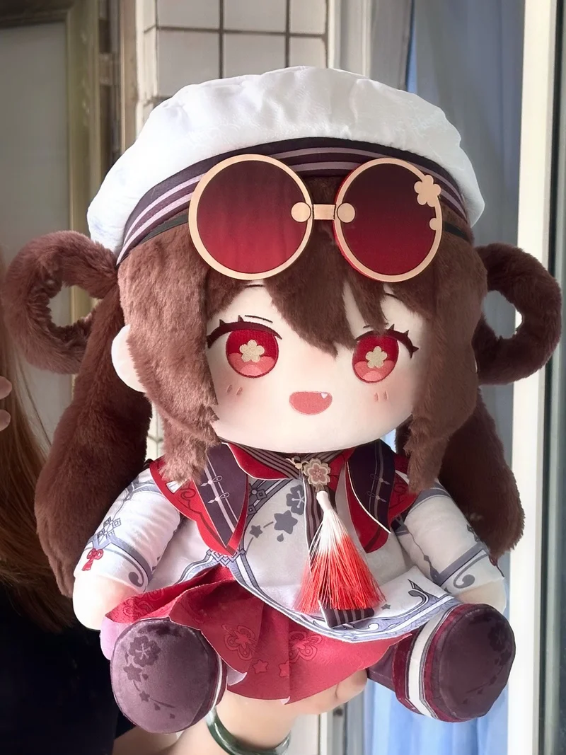 جينشين إمباكت 40 سنتيمتر دمية قطيفة Hutao زي الشتاء عروسة كارتون لينة محشوة Kawaii غرفة ديكور دمية لطيف