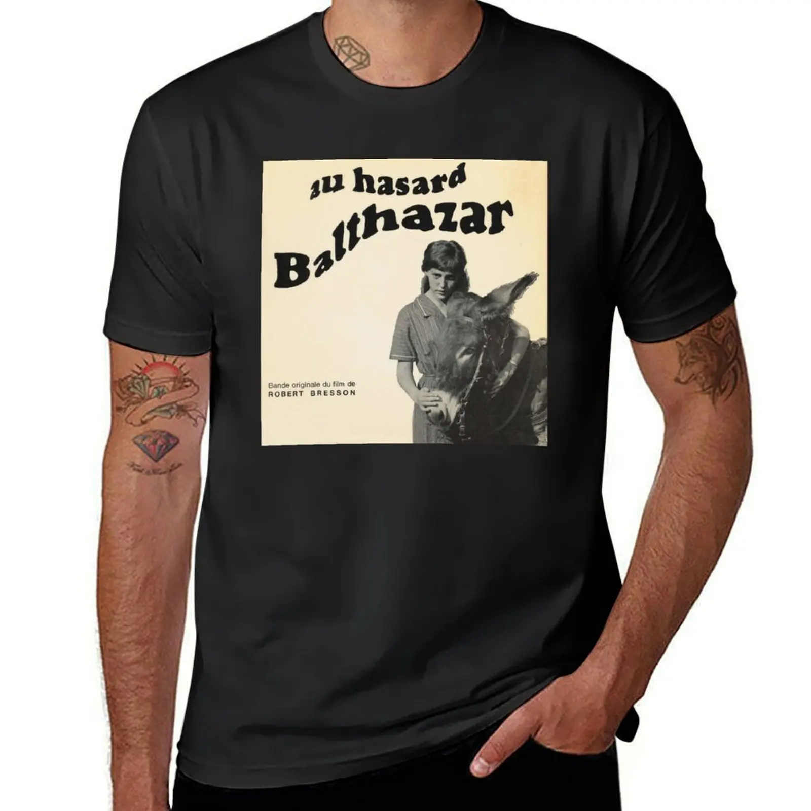 Au Hasard Balthazar - Robert Bresson 1960s french film donkey T-Shirt graphics quick-drying korean fashion plain t shirts men