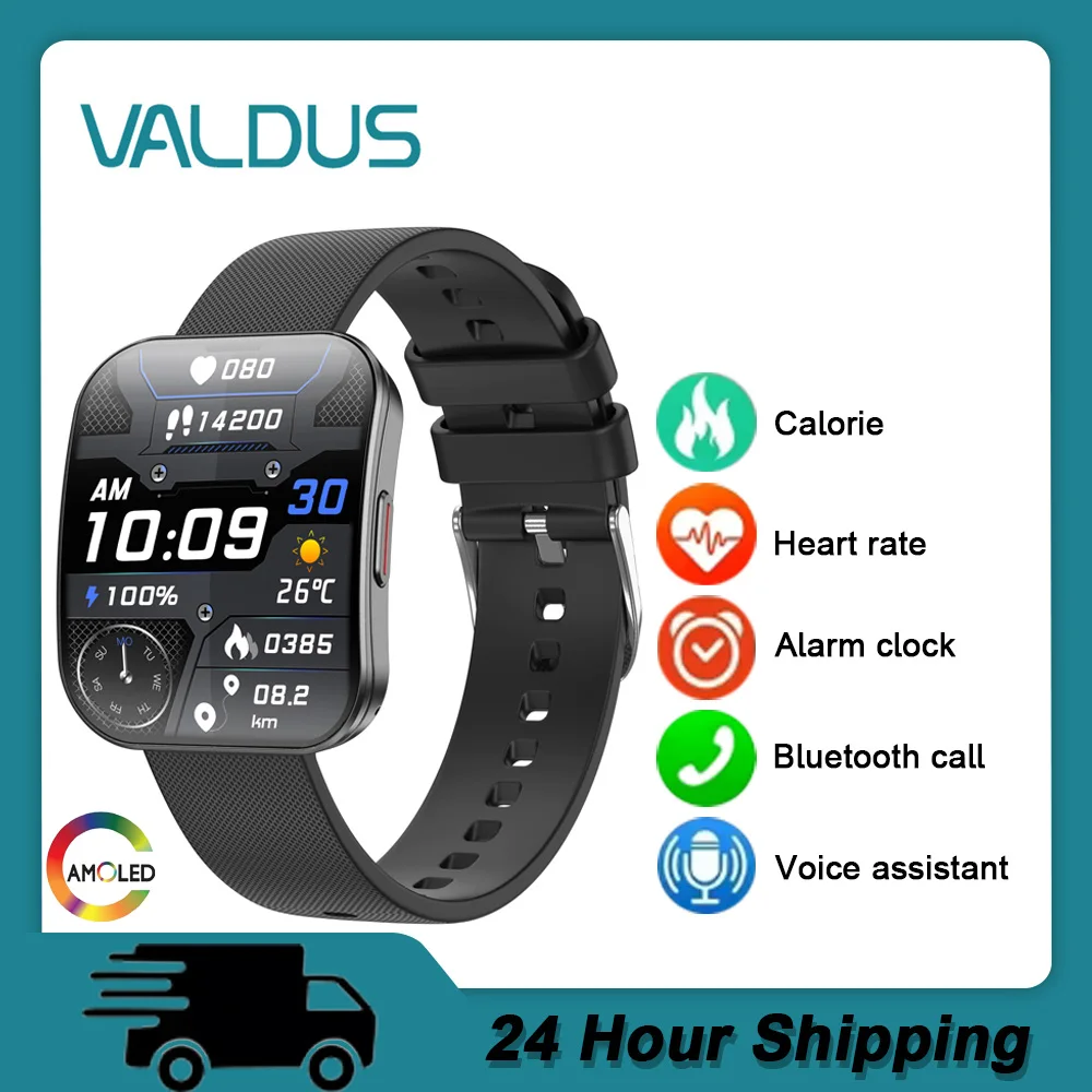 

VALDUS 2025 VS61 Pro Смарт-часы для мужчин и женщин BT-вызов Голосовой помощник Сердечный ритм AMOLED Ультратонкие металлические умные часы с изогнутым экраном