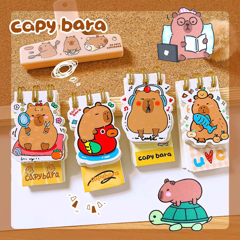 kawaii Stationery office accessories School supplies Capybara Portable Notebook Notepad For Daily Notes Pretty Stationery gift