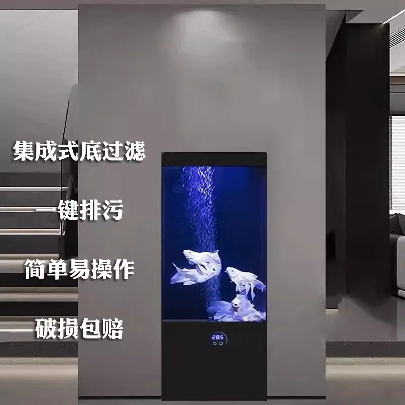 The high-end living room does not need to change the small integrated ecological tank fish tank in the water