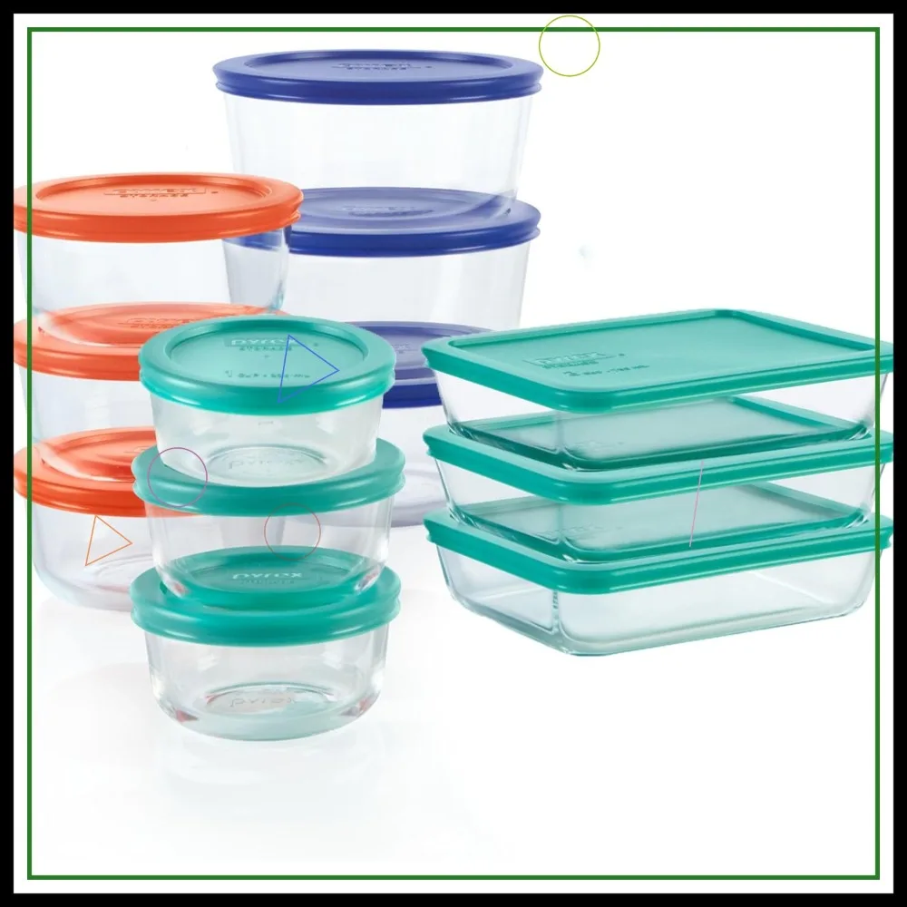 

Набор из 12 стеклянных контейнеров для хранения продуктов, с крышками без BPA на 1-3 чашки, подходят для посудомоечной машины и микроволновой печи
