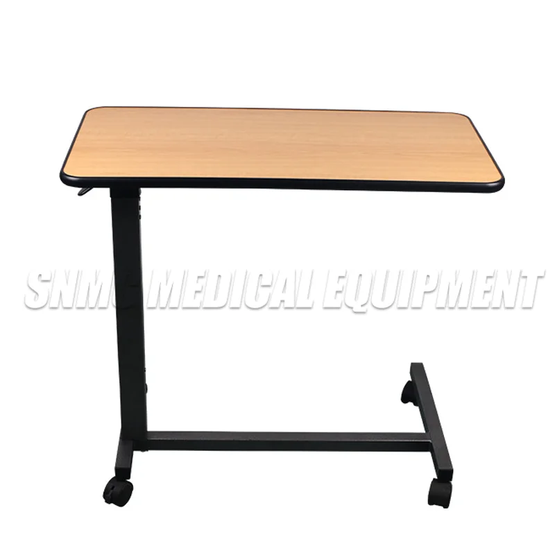 طاولة طعام مستشفى عالية المستوى قابلة للتعديل، طاولة سرير متحركة عالية السعة مع عجلات للاستخدام بجانب السرير للمريض