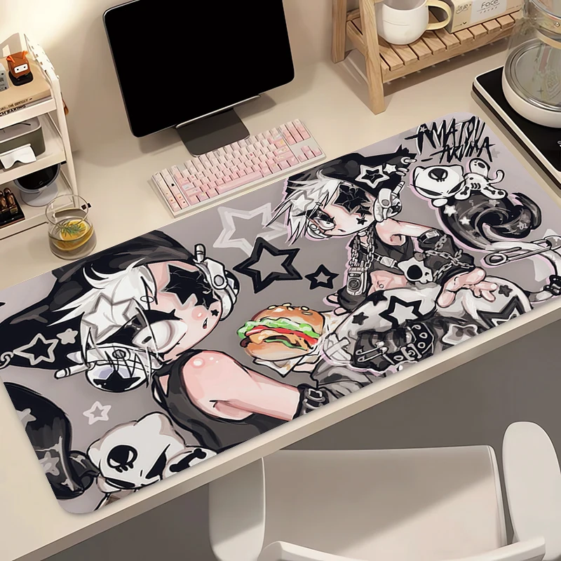 マウスパッド 滑り止め ゲーミング HD マウスパッド ゲーマー Eスポーツ かわいい マウスマット ゲーム メカニカルキーボードパッド アニメガール 拡張デスクマット