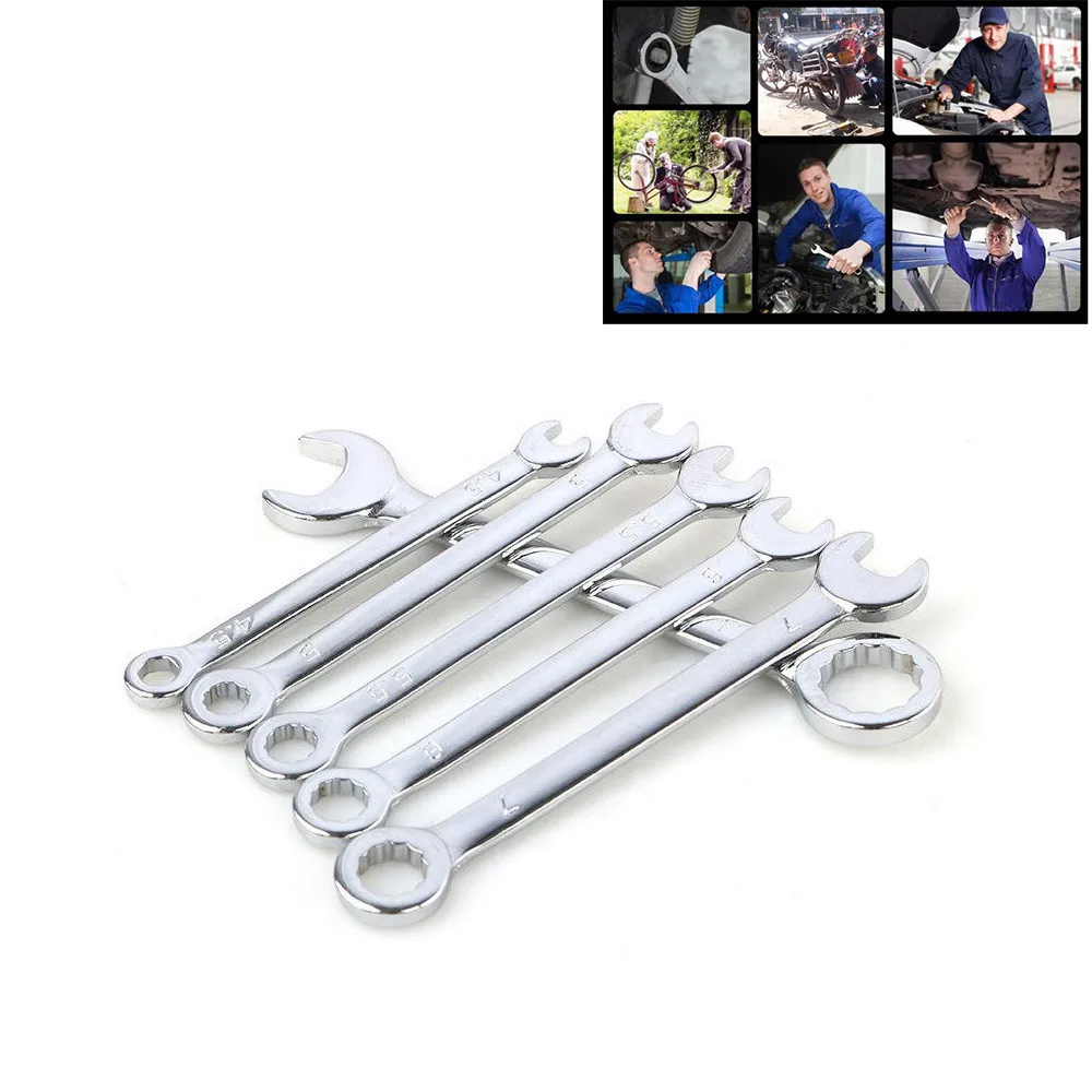 10pcs Mini Spanner Wrenches Set Hand Tool Key Ring Spanner Explosion-proof Pocket Metric Type Wrenches