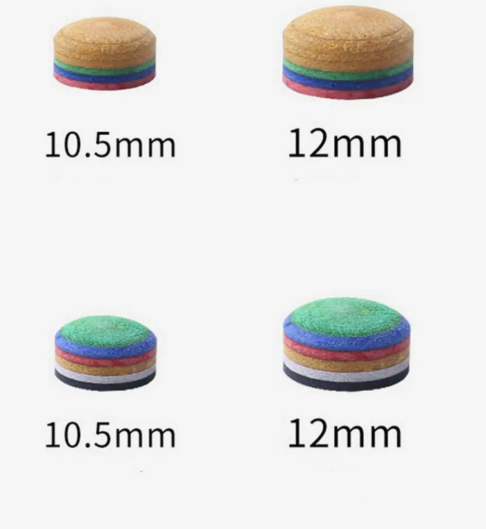 CUPPA Rainbow Billiards Pool Cue Tip 10.5/12/13mm  Multiple-Layers Hardness M
