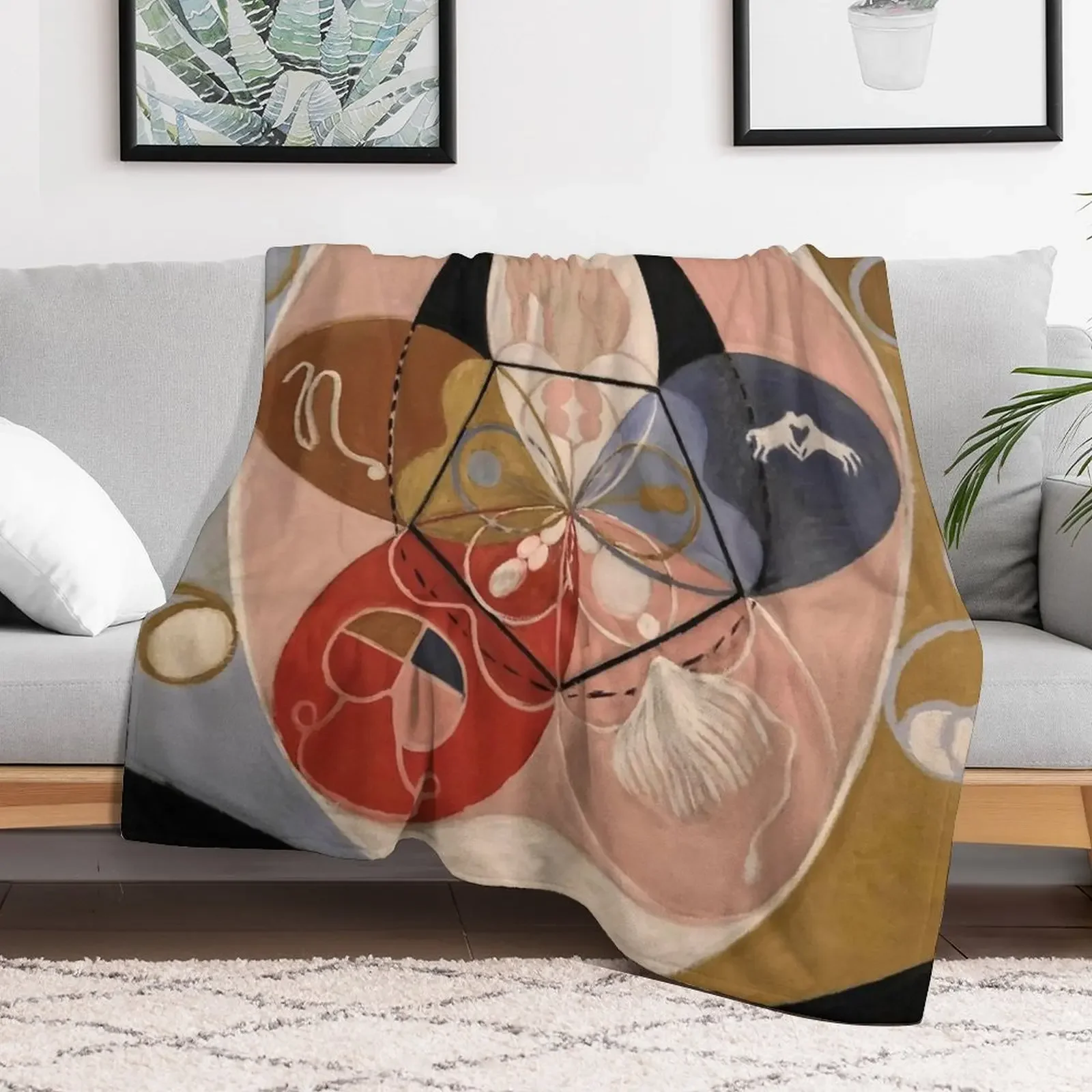 Hilma af Klint Evolution, No. 14, Group VI Throw Blanket Stuffeds Decorative Throw Blankets