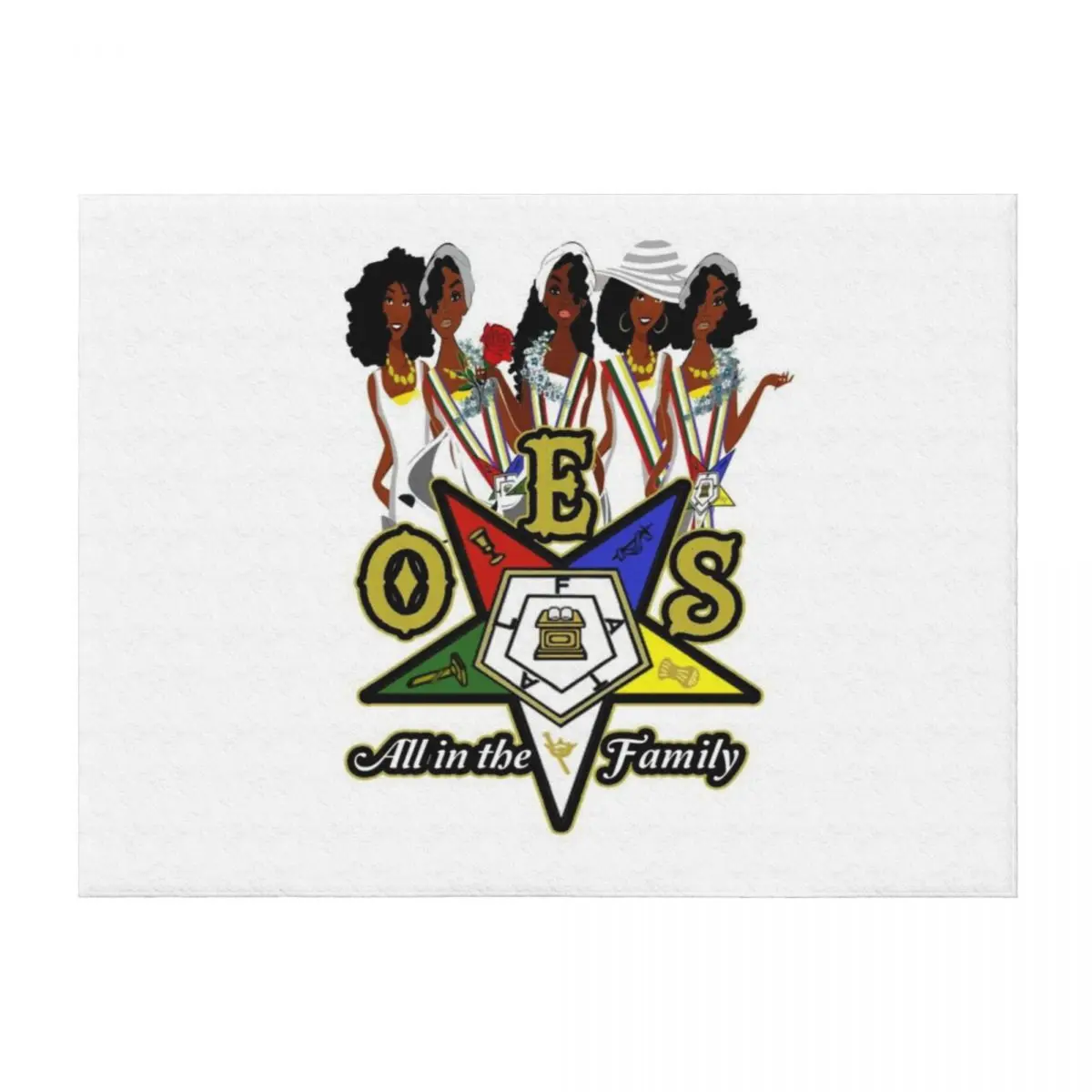 

OES Order Of The Eastern Star Logo Sistars All In The Family Freemason Throw Blanket Custom blankets ands Blankets