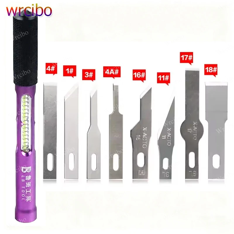 

LB Mobile Phone Repair IC Scraper with Magnetic Charging LED Repair Handle Durable Blades For Motherboard Chip and Glue Repair