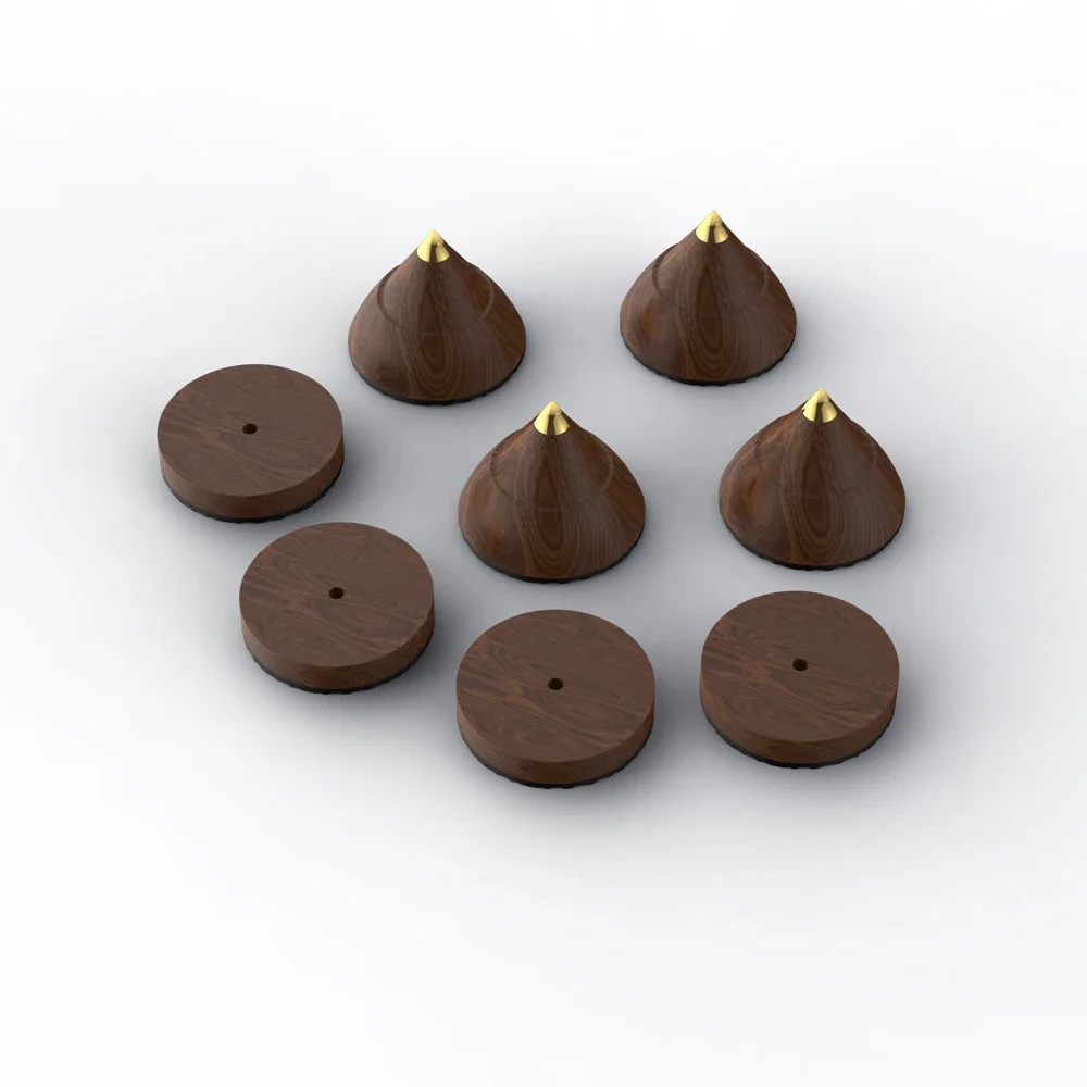 4 ペア 23 ミリメートル * 19 ミリメートル黒檀チューブアンプスピーカーアンプ CD HIFI ショックスパイク diy アンプ木製フィートスパイク自己粘着