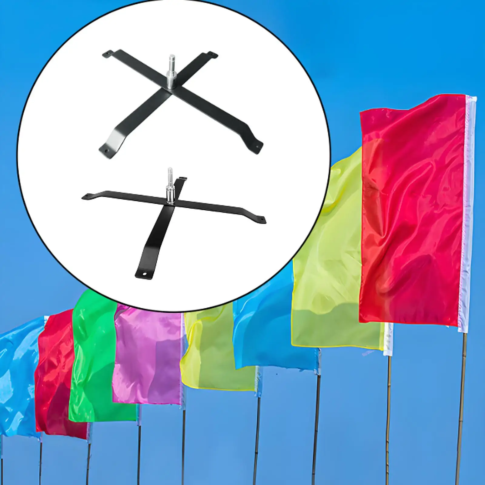 

Advertisng Feather Banner Base Feather Flag Base Iron Foldable Base for Camping Beach Advertising Business