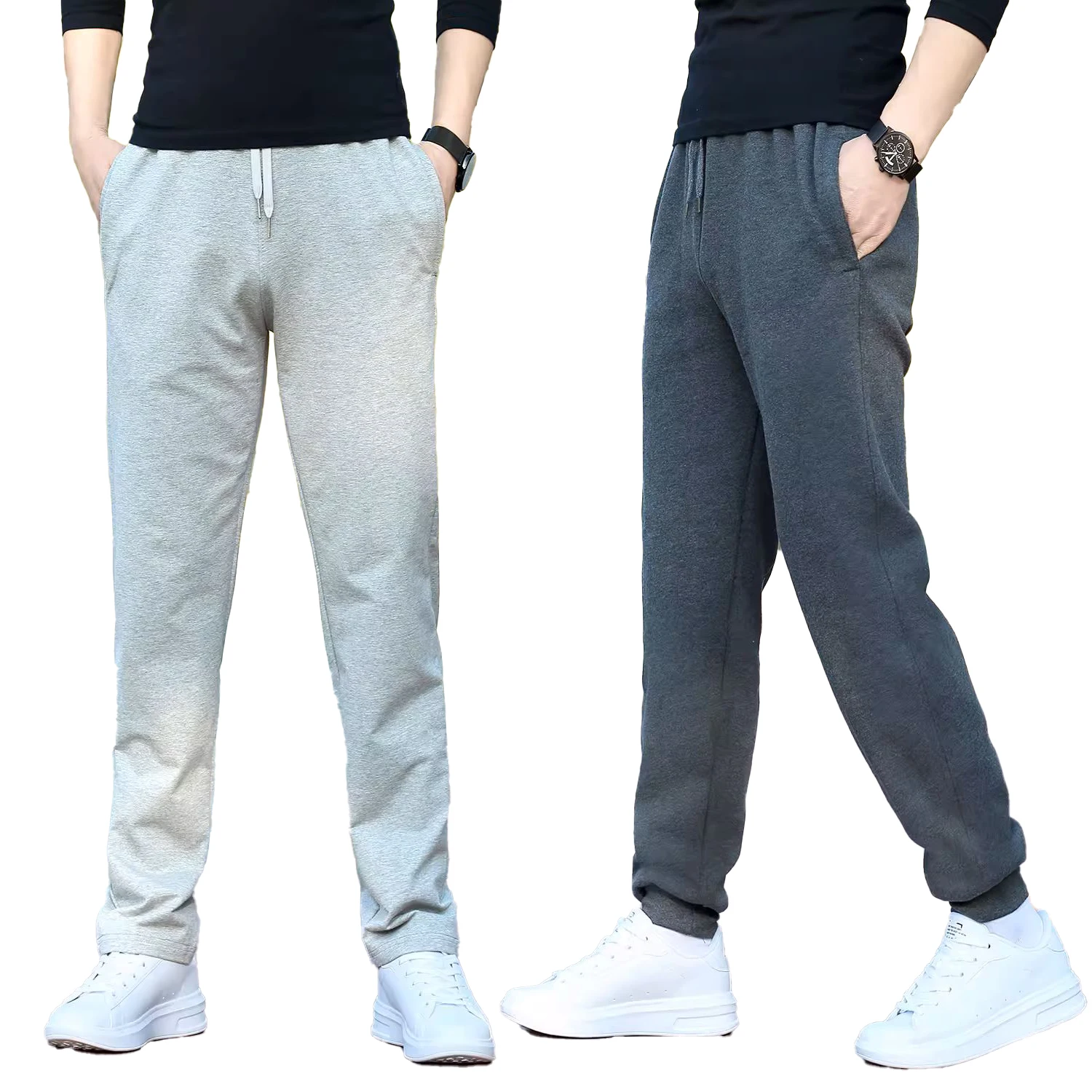 

Брюки TOPIND мужские тонкие, повседневные длинные штаны, эластичные прямые свободные брюки с потоотделением жира, 2 шт., летние