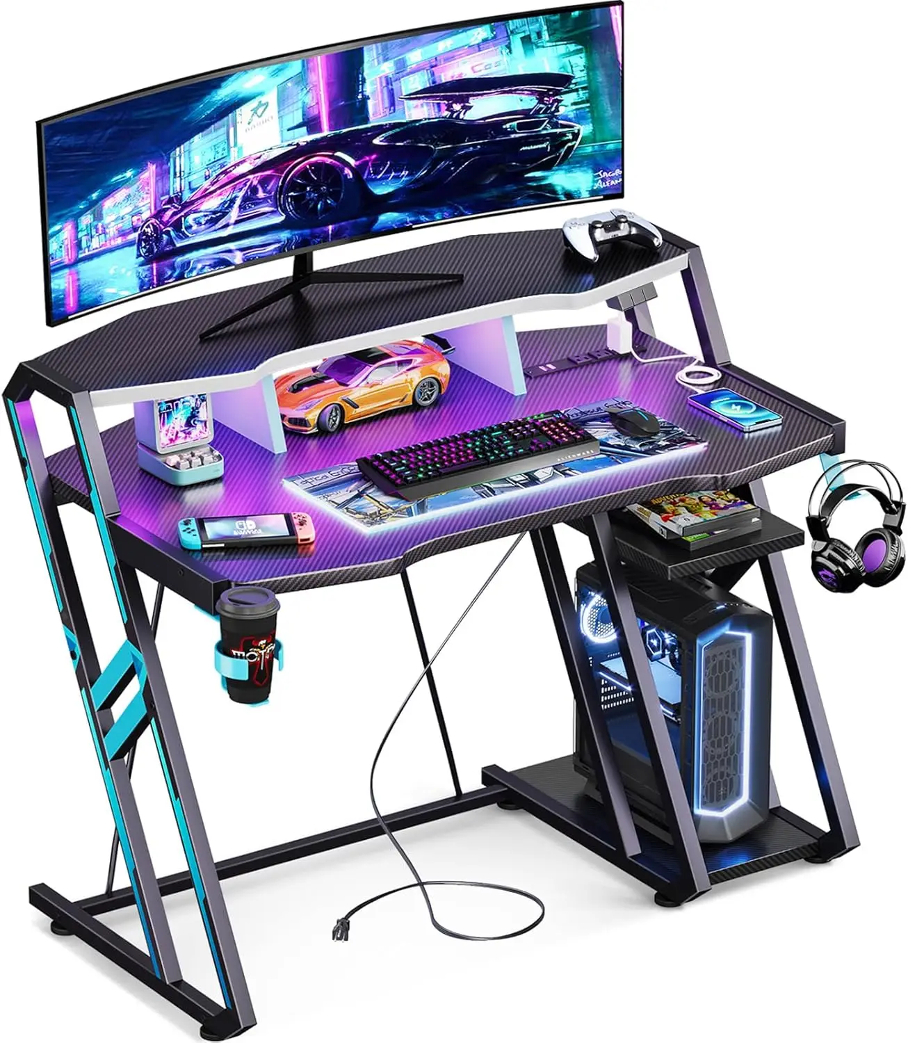 Gaming Desk With Po… - image