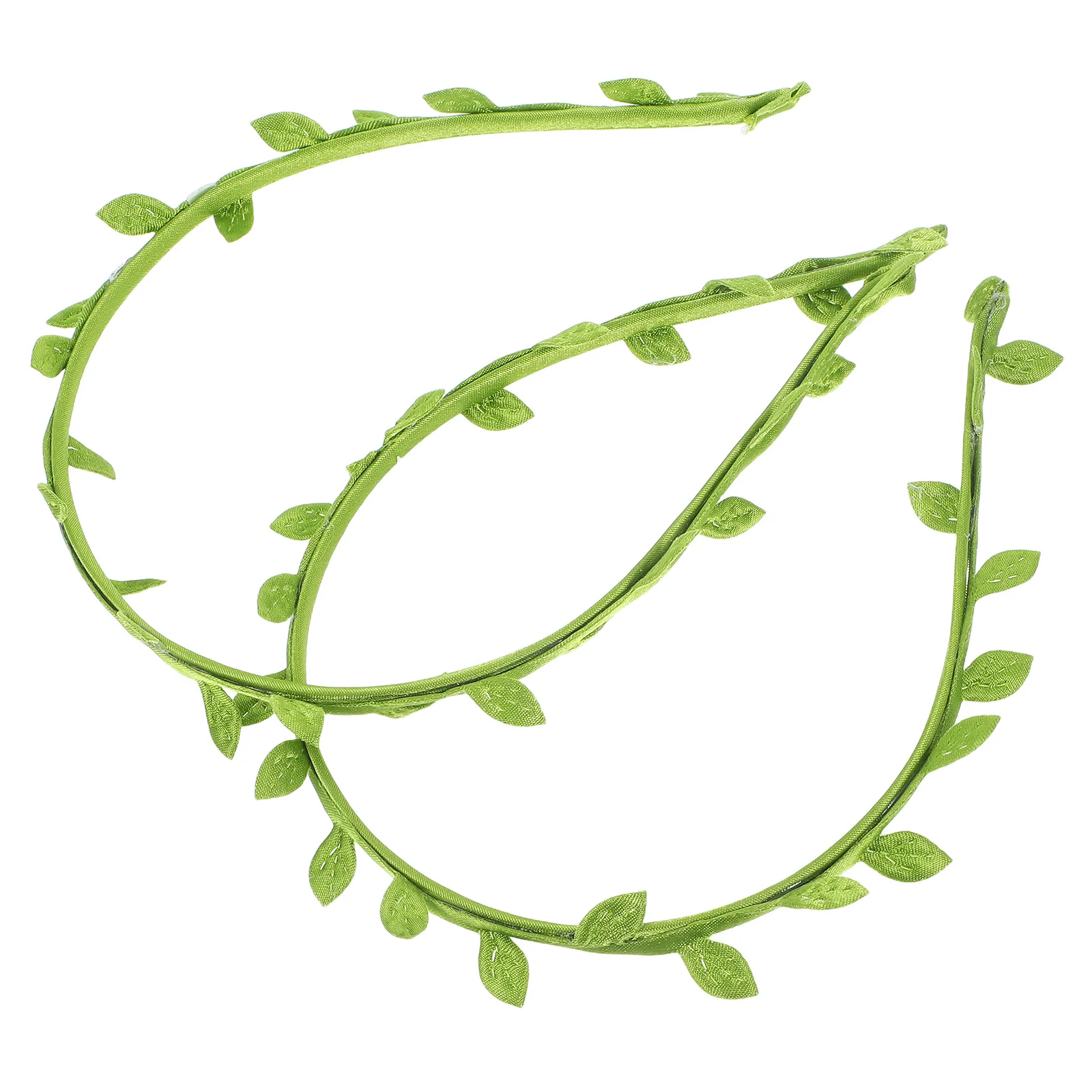 

2pcs Green Leaf Headband Artificial Vine Hair Crown For Women Bridal Wedding Party Outdoor Events Hawaiian Decor