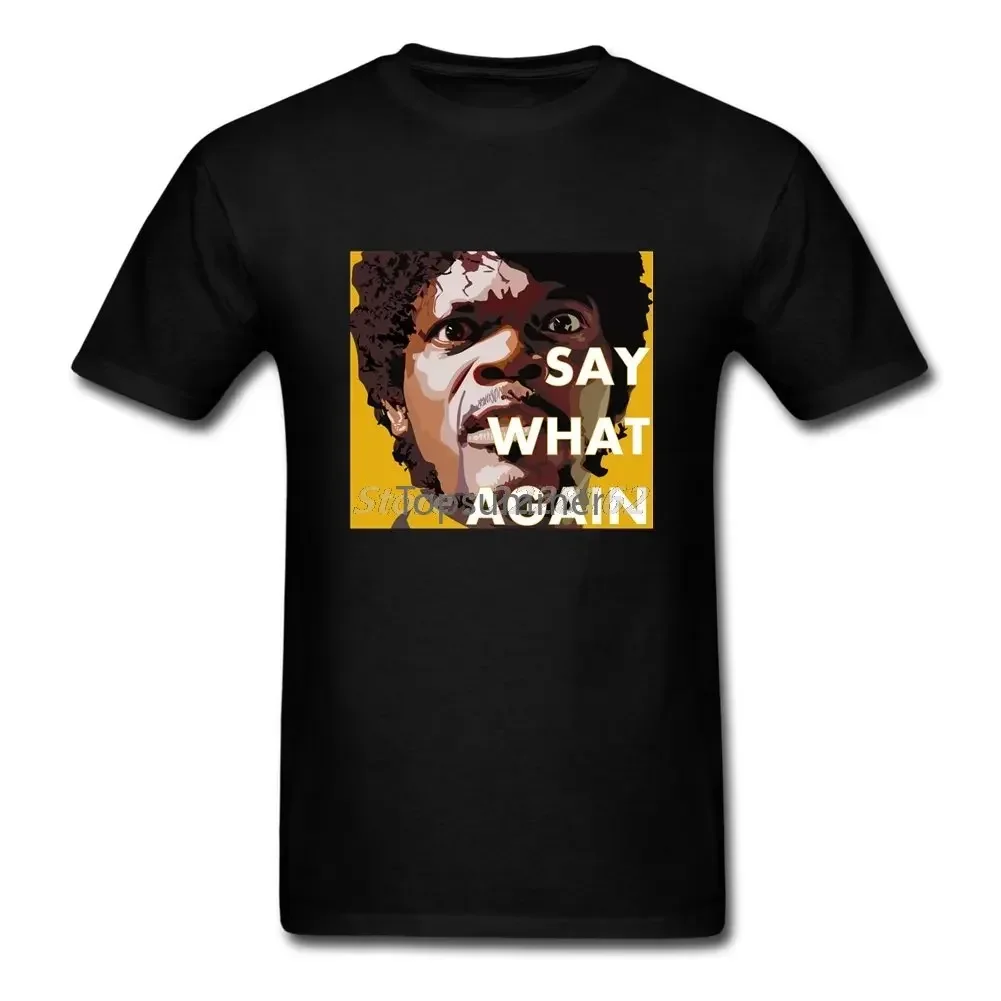 Классическая футболка для подростков, мужская футболка «Криминальное чтиво», популярная футболка «Скажи, что снова», мужские топы для парней, подарки для папы