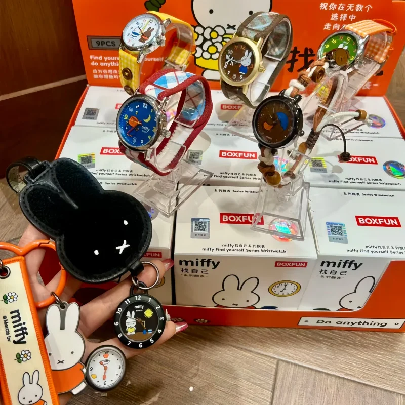 

new Boxfun Miffy Authentic Blind Box Quartz Wrist Watch Nylon Strap Trendy Collectible Toy Fashion Accessory Kids Gift For Women